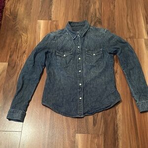 Armani Exchange Dark Blue Denim Shirt